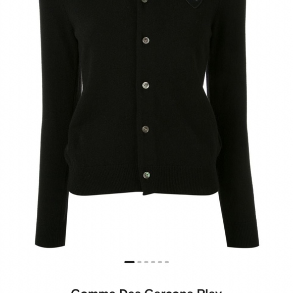 Comme des garcons play black wool cardigan - Picture 2 of 2